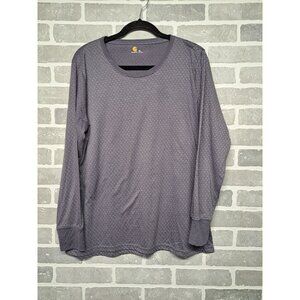 Carhartt Womens Logo Print Crew Neck‎ Long Sleeve  T-Shirt Size XL